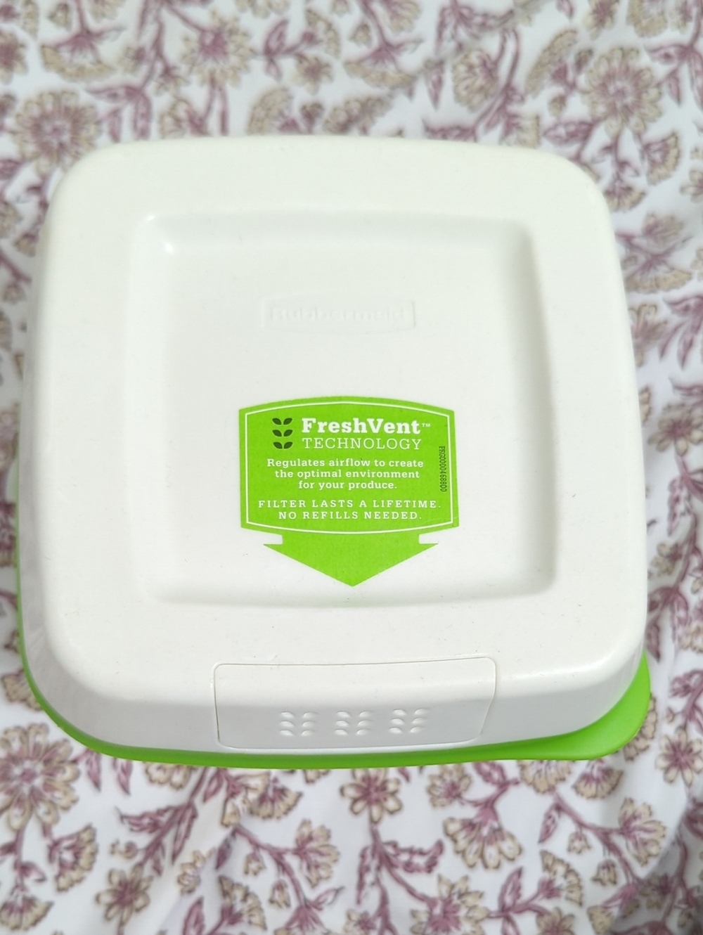 FreshVent Produce Keeper - White and Lime Green